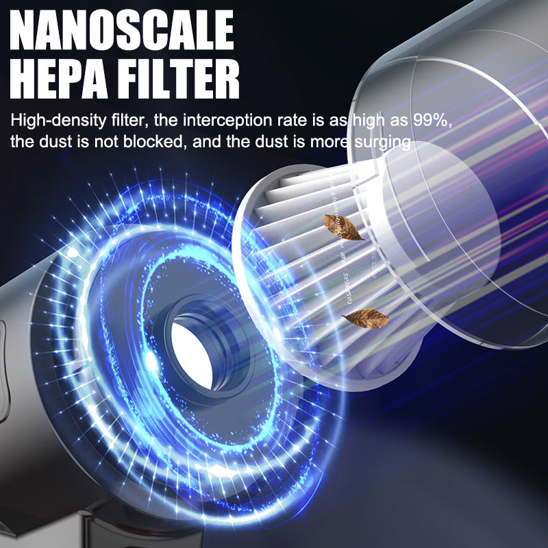 Hjemix | Bærbar trådløs håndholdt støvsuger, syklon suge trådløs støvsuger, oppladbar støvsuger med sterk sugeevne egnet for biler/kontorer/hjem
