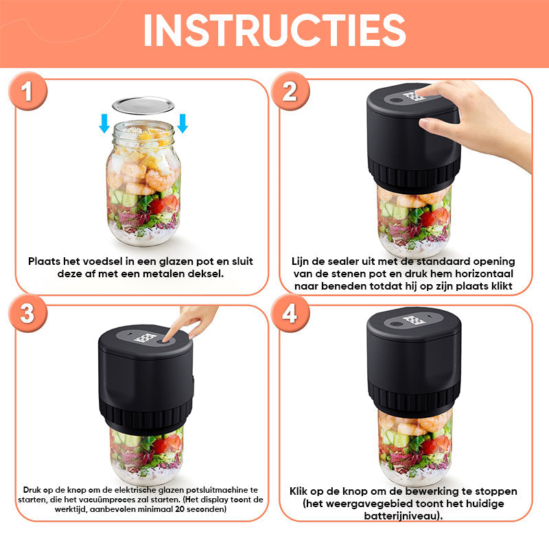 Hjemix | Vakuumforsegling Maskin for Mason Glass