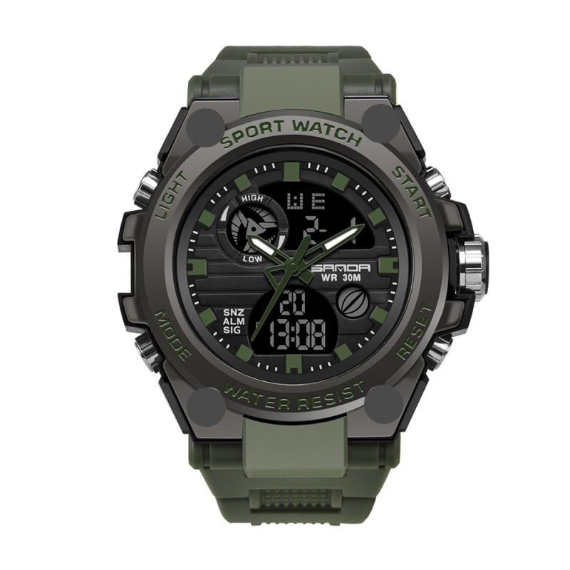 Hjemix | Sporty Dual-Display Mode Multifunctional Waterproof Luminous Men's Wristwatch