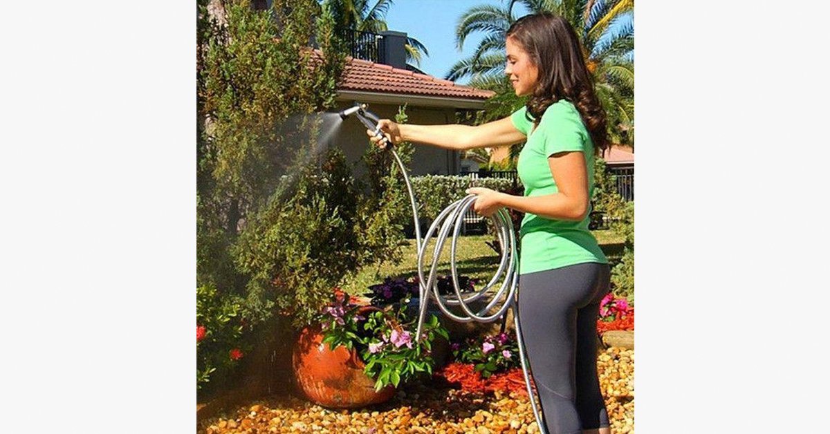 Hjemix | Rustfritt Stål Hageslange – Den beste vennen for hagen din med frodig grønt!