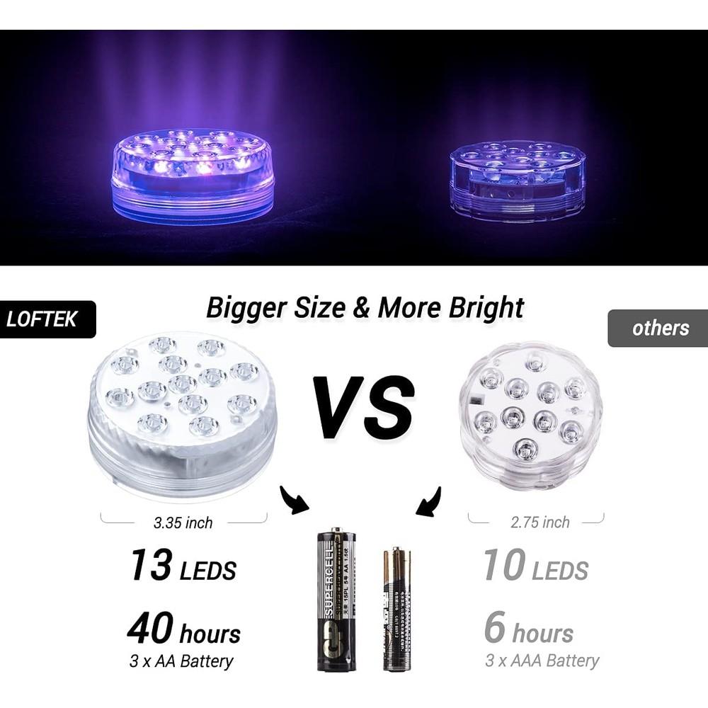 Hjemix | 4-Pack: Dekorative vanntette batteridrevne LED-lamper - 16 skiftende farger