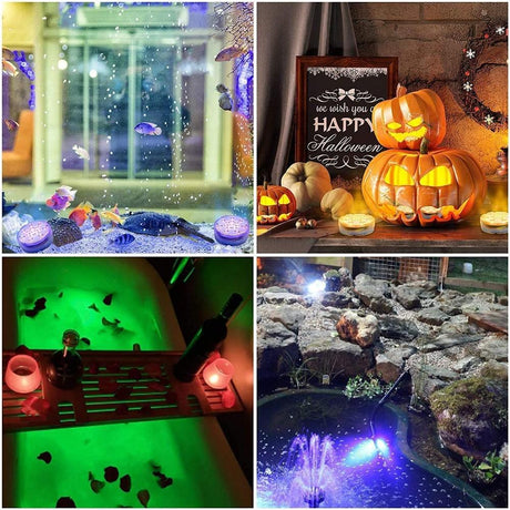 Hjemix | 4-Pack: Dekorative vanntette batteridrevne LED-lamper - 16 skiftende farger