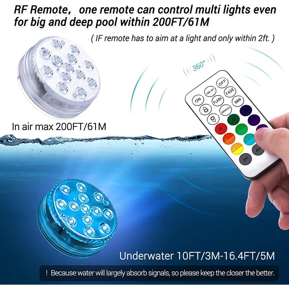 Hjemix | 4-Pack: Dekorative vanntette batteridrevne LED-lamper - 16 skiftende farger