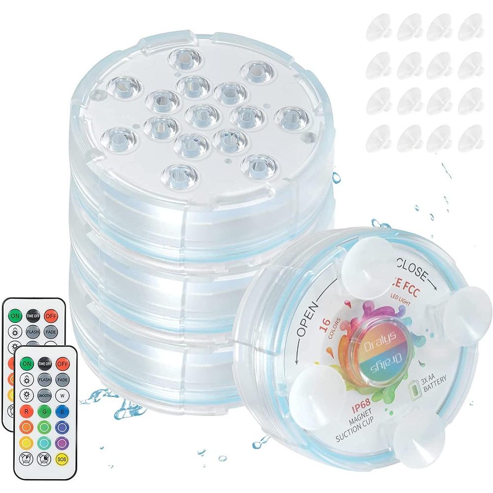 Hjemix | 4-Pack: Dekorative vanntette batteridrevne LED-lamper - 16 skiftende farger