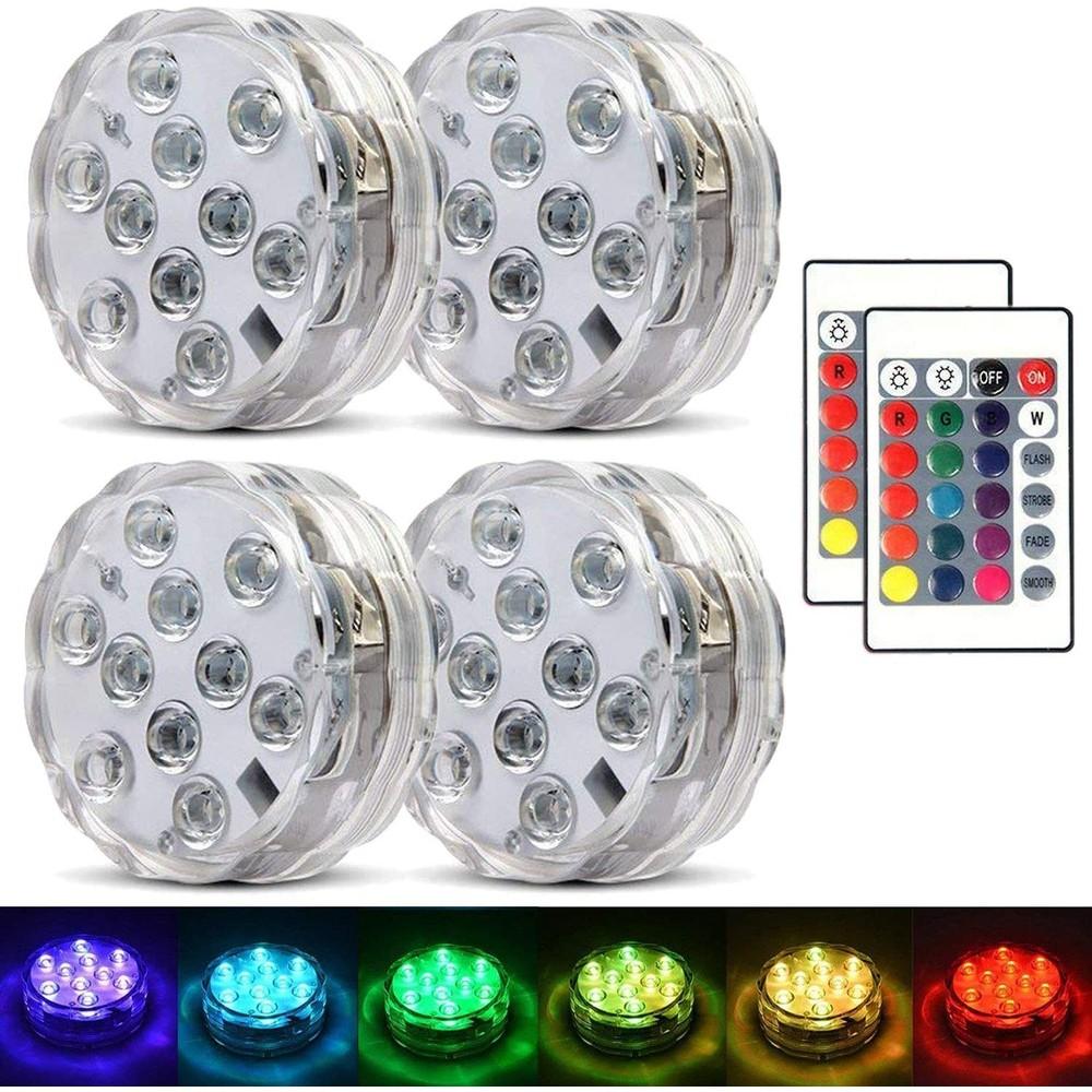 Hjemix | 4-Pack: Dekorative vanntette batteridrevne LED-lamper - 16 skiftende farger