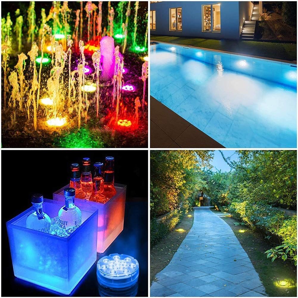 Hjemix | 4-Pack: Dekorative vanntette batteridrevne LED-lamper - 16 skiftende farger
