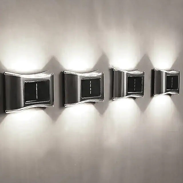 Hjemix | 4-delt: Sol utendørs 6 LED vanntette vegglamper