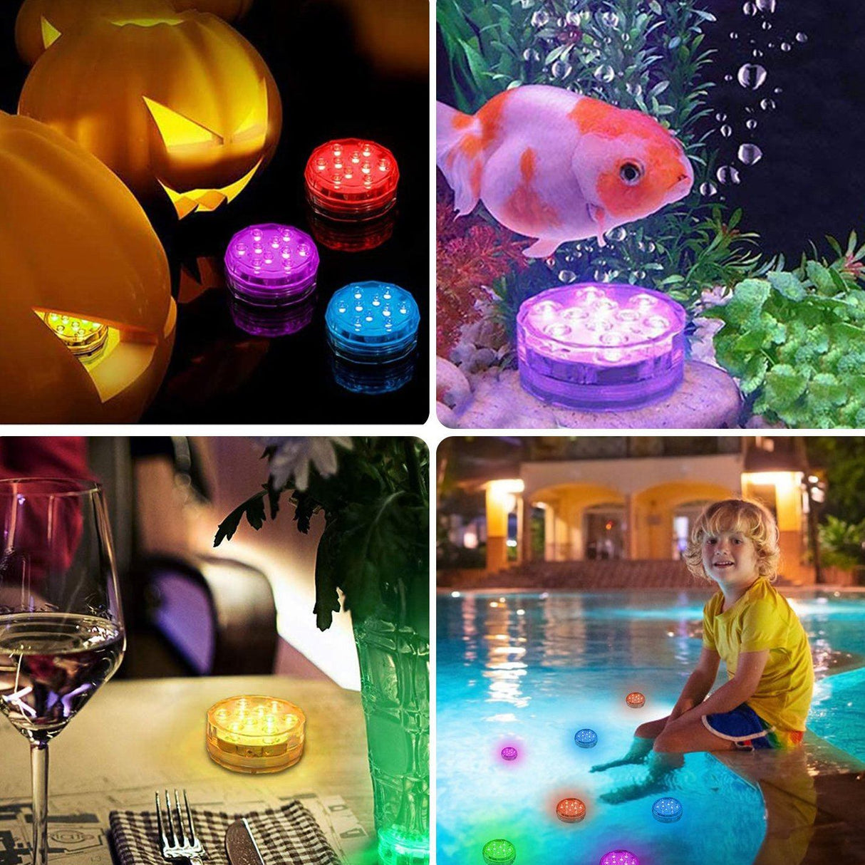 Hjemix | 4-Delt: Vanntette RGB LED Lyskastere