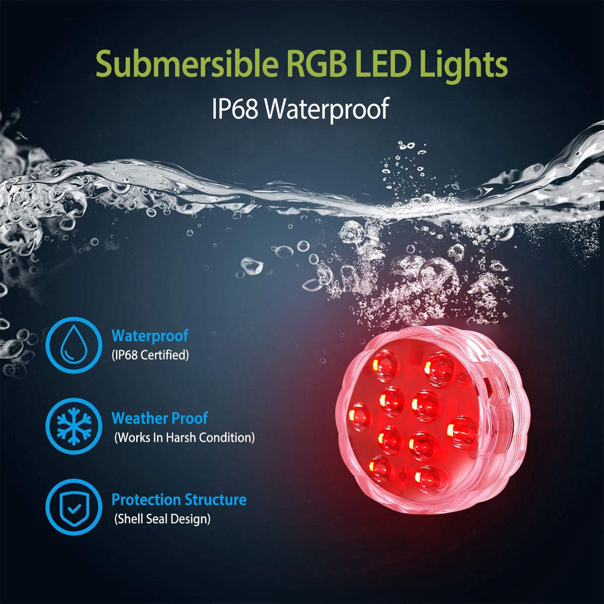 Hjemix | 4-Delt: Vanntette RGB LED Lyskastere