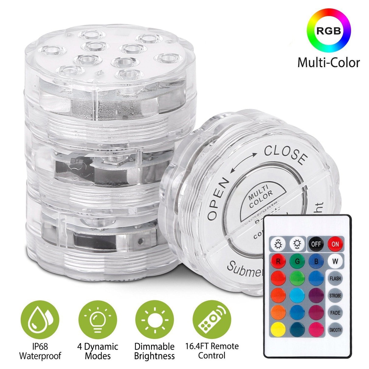 Hjemix | 4-Delt: Vanntette RGB LED Lyskastere
