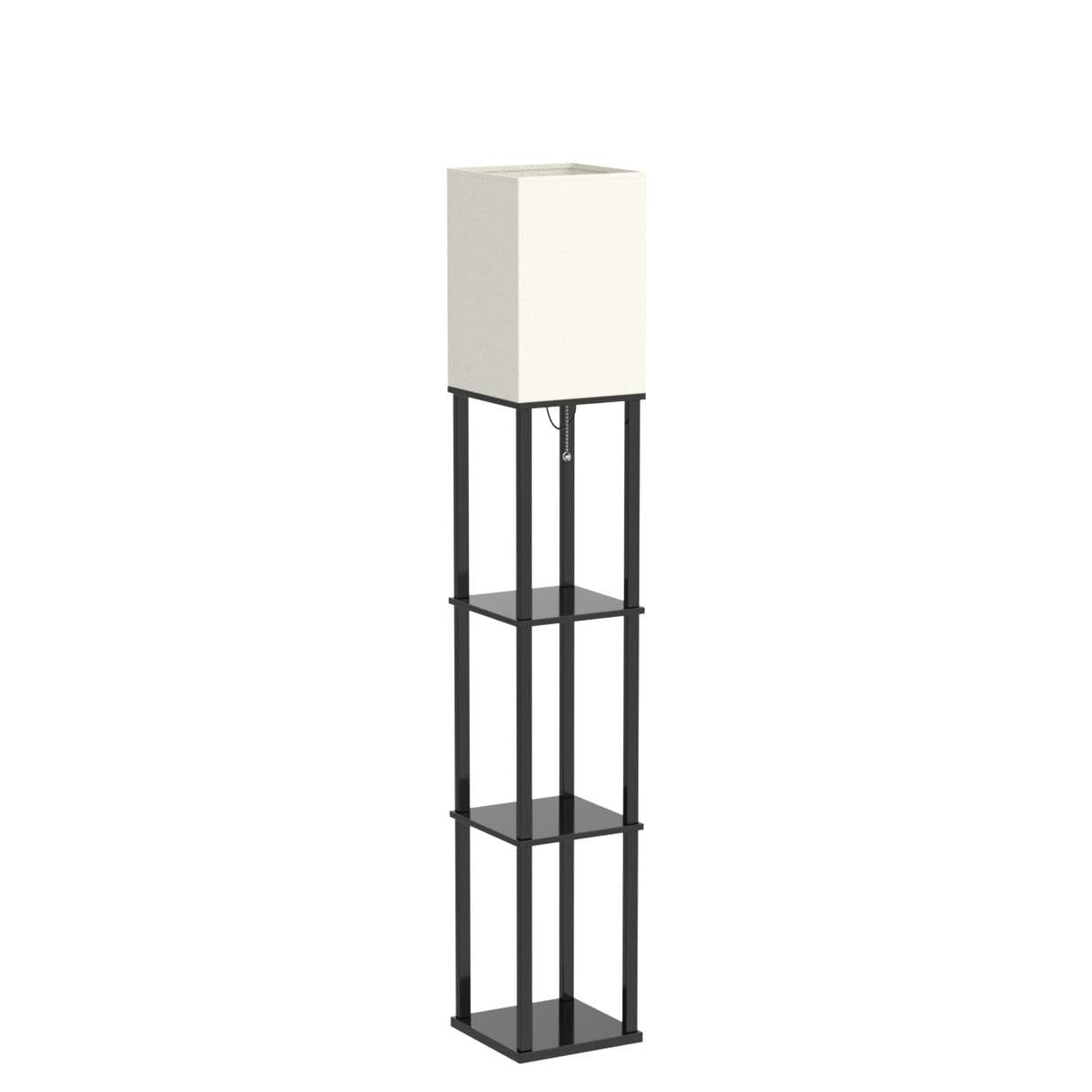 Hjemix | Addlon 4-nivå moderne gulvlampe med hyller og 3Cct LED-pære - svart, 164 cm H