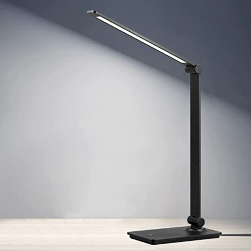 Hjemix | LED skrivepultlampe, berøringskontroll skrivepultlampe med 3 lysstyrkenivåer, dimbar skrivebordlampe med justerbar arm, sammenleggbar bordlampe for skrivebord soverom nattbord kontor