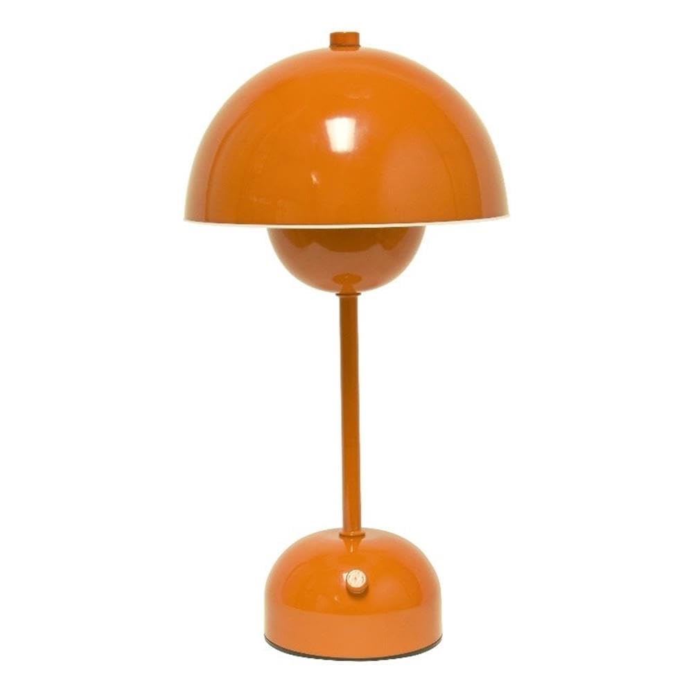 Hjemix | Enkle design LED berøringslampe, 11.8" bærbar & oppladbar sopp i oransje