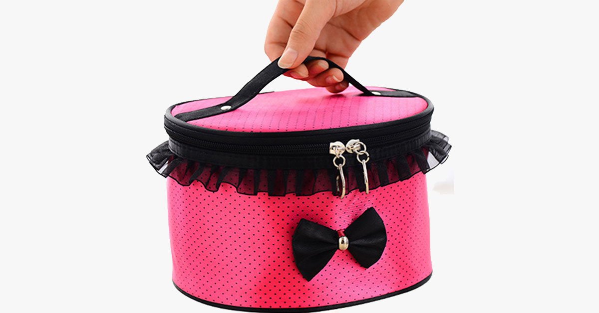 Hjemix | BowKnot Design Bærbar Reiseveske - Plass til Dine Tilbehør!