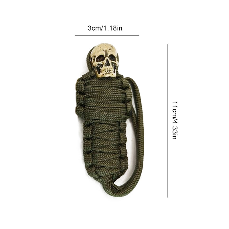 Hjemix | Paracord nøkkelring mumie messing hodeskalle