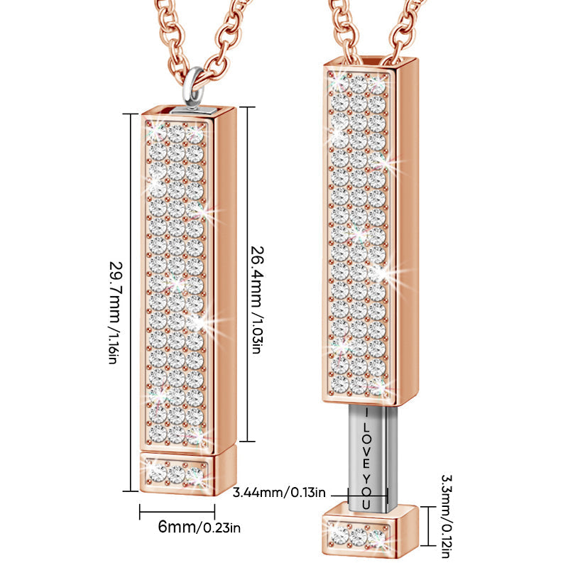 Hjemix | Secret I love you message bar necklace