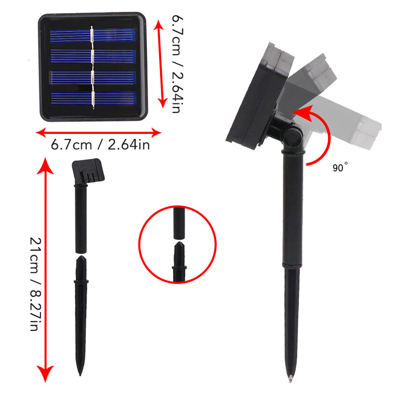 Hjemix | LED Solcelle Lyskjede Bakke Stake Sopplamper