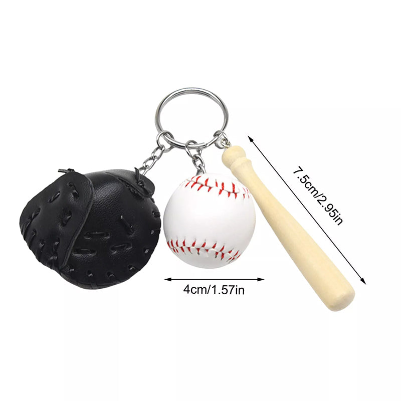 Hjemix | Mini Baseballhanske Sett Charm Nøkkelring