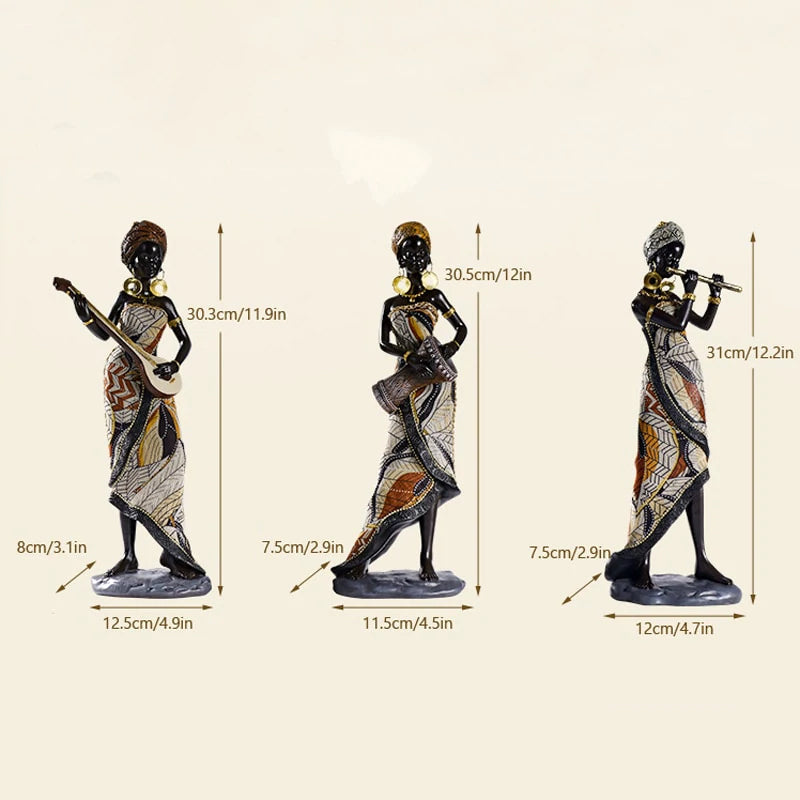 Hjemix | Afrikansk kvinnelig musiker skulptur