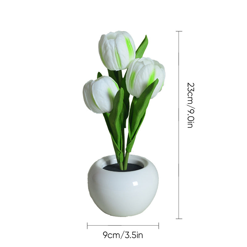 Hjemix | LED Tulipan Nattbordlampe Blomster Bordlampe