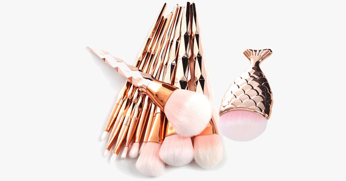 Hjemix | Gull Juvel Havfrue Pinselsett