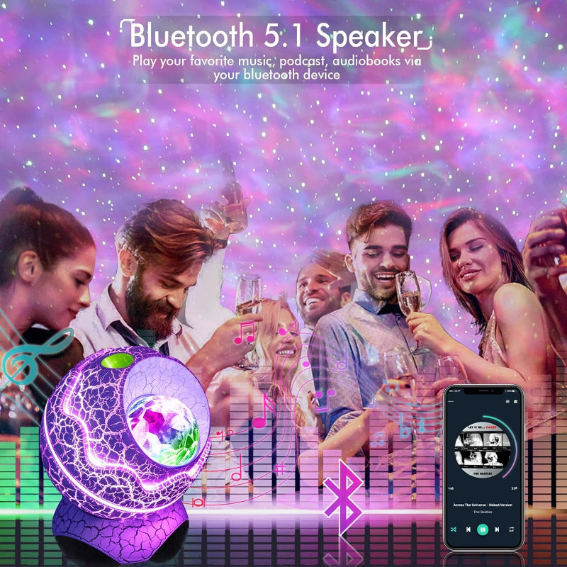 Hjemix | 4 I 1 Stjerne- og Galakse-Projektor med Bluetooth Høyttaler