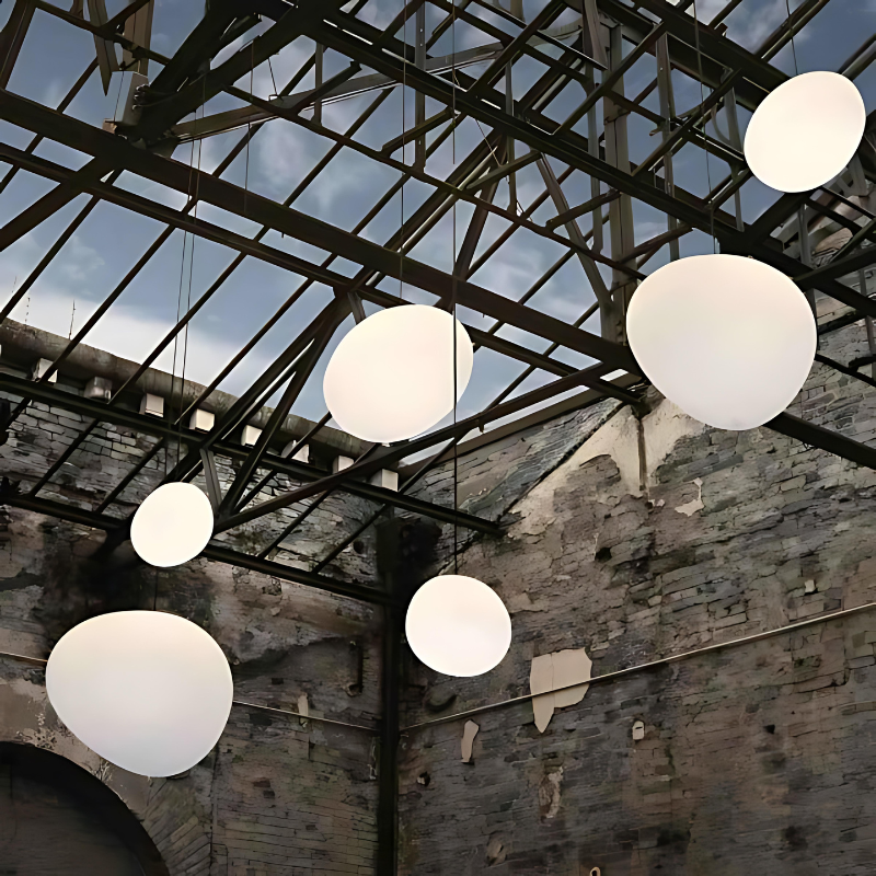 Hjemix | GloStone | Elegant Glass Pebble Pendant Light
