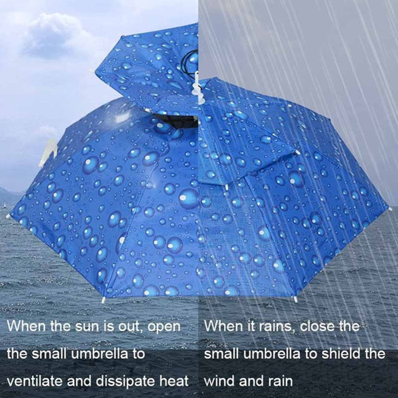 Hjemix | Outdoor Dobbel-Lag Regn Paraply Hatt