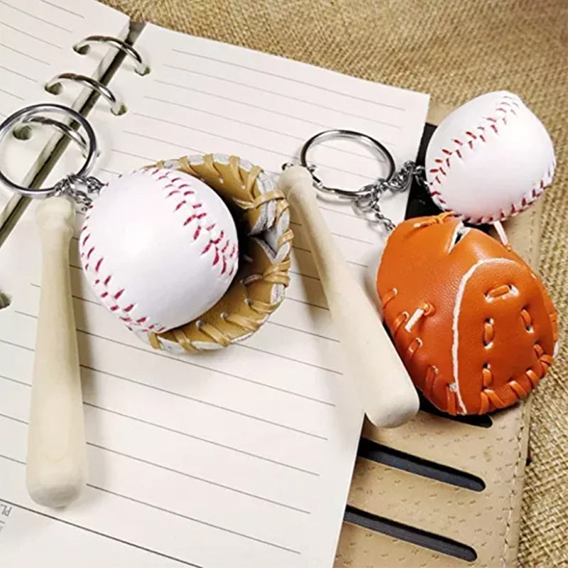 Hjemix | Mini Baseballhanske Sett Charm Nøkkelring