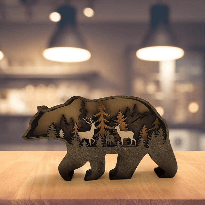 Hjemix | 3D Kreativ Tre Dyre Snitting Håndverksgave