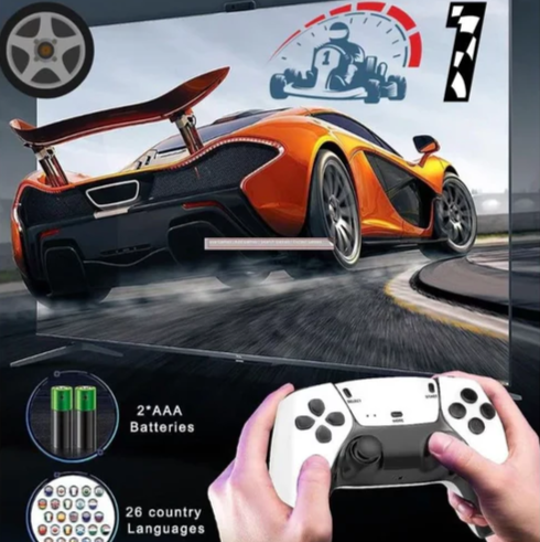 Mini Retro Spillkonsoll med 20 000 Klassiske Spill - 4K HD Utgang, Dobbelt Trådløse Kontrollere