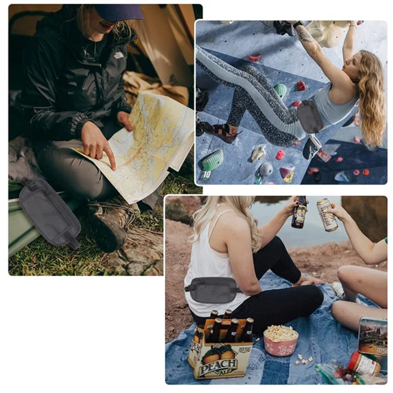 Hjemix | Sport Hip Bag Justerbar med Glidelåslommer