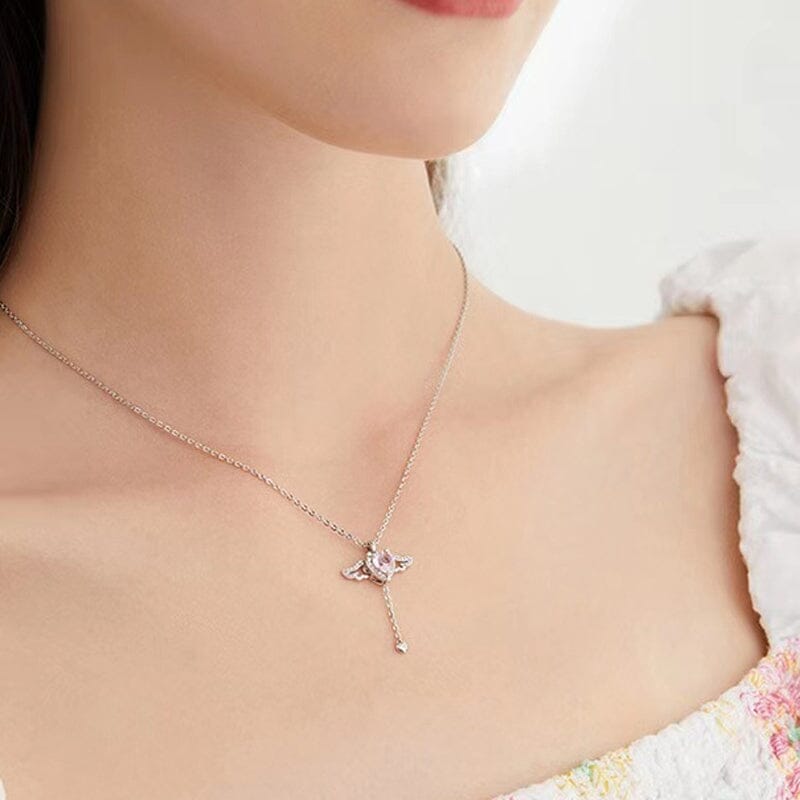 Hjemix | Pink Angel Wings Necklace