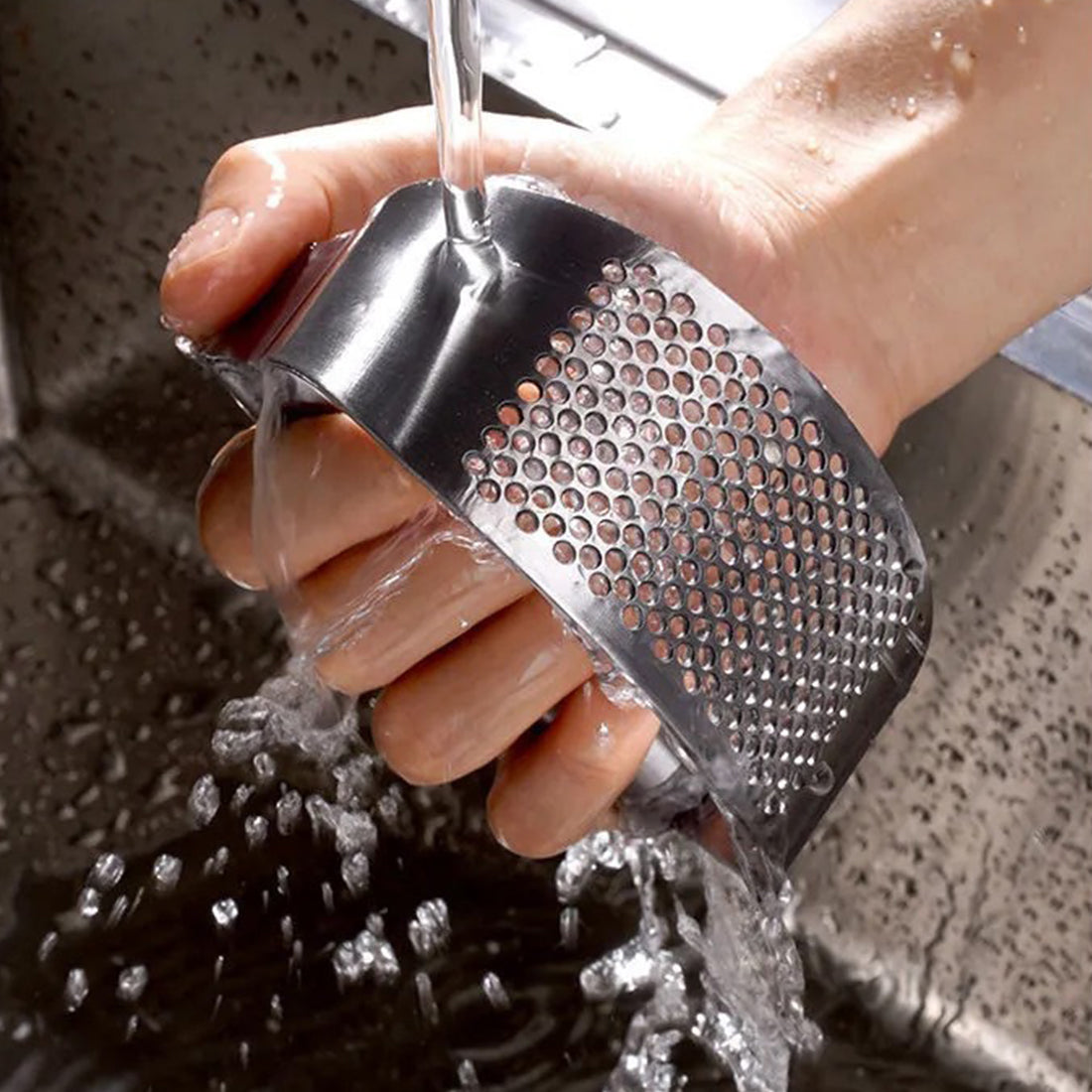 Hjemix | Manuell Hvitløkspresse laget av Rustfritt Stål