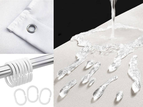 Hjemix | Lys grønn lin dusjforheng