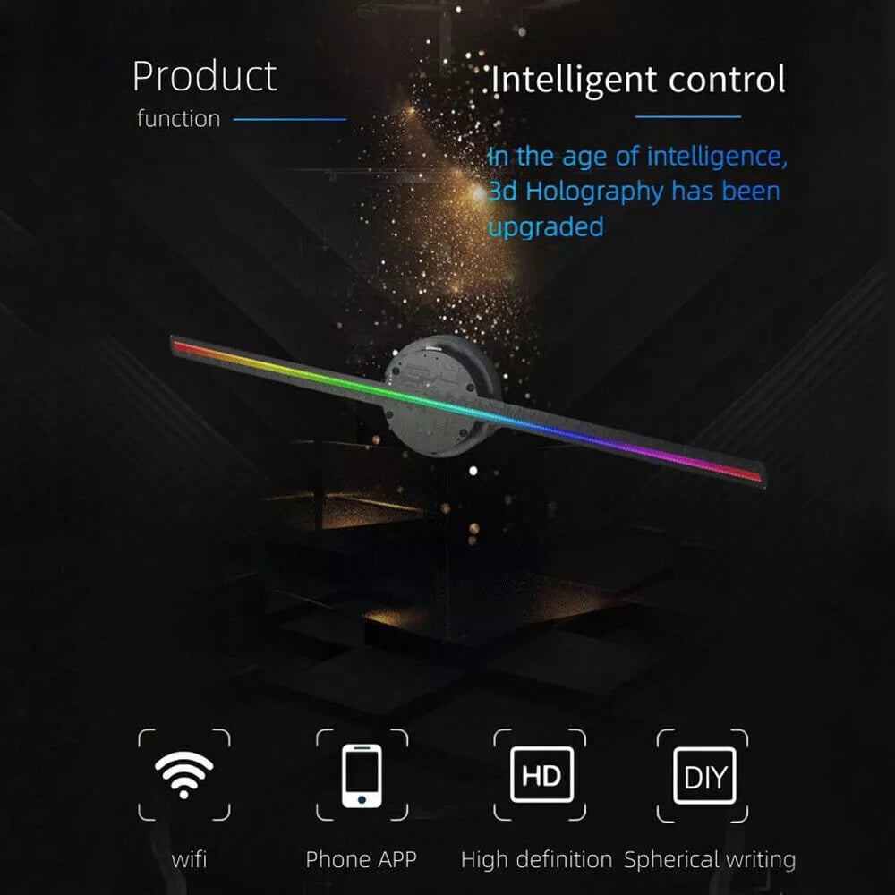 Hjemix | 3D Hologram LED Vifteprosjektor