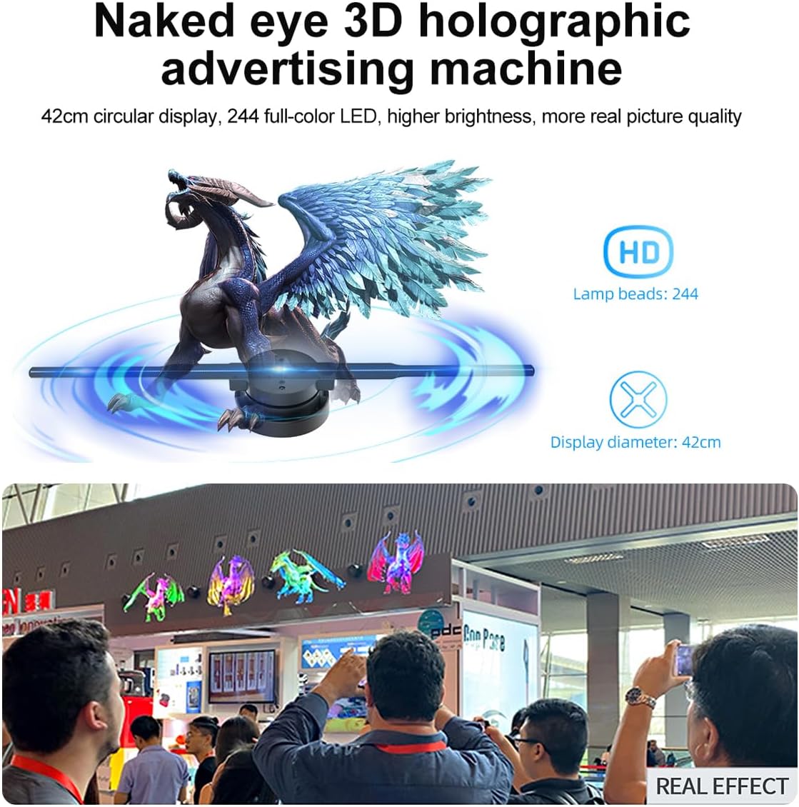 Hjemix | 3D Hologram LED Vifteprosjektor