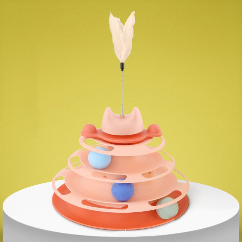 Hjemix | Deilig interaktiv sirkelbane med bevegelige baller kattehøytaler for avslapning