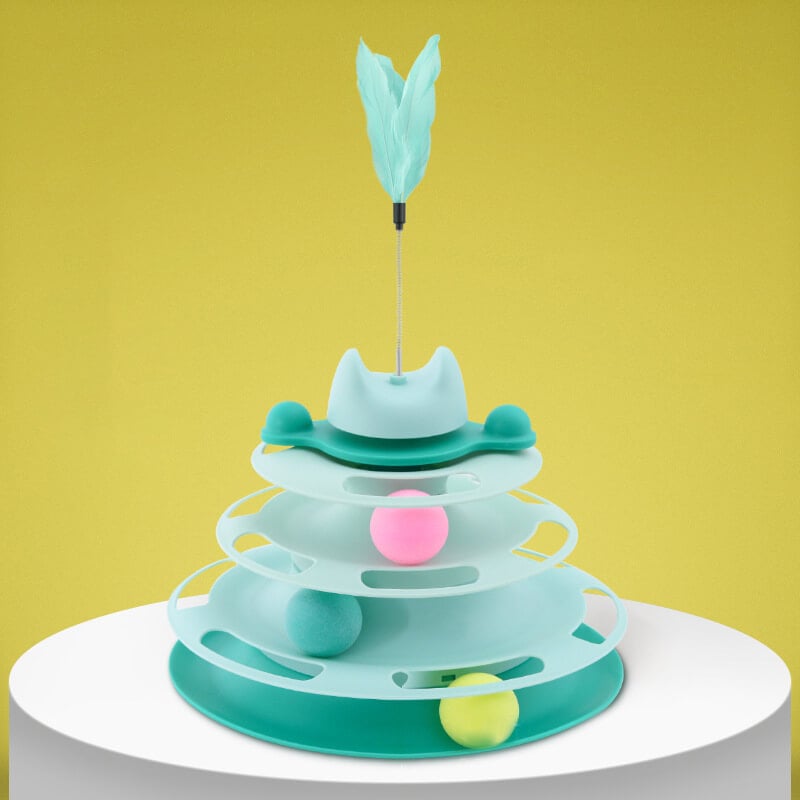 Hjemix | Deilig interaktiv sirkelbane med bevegelige baller kattehøytaler for avslapning