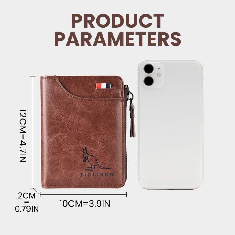 Hjemix | Menns Essentials-Multi-funksjonell RFID Blokkering Vanntett Holdbar PU Lær Lommebok