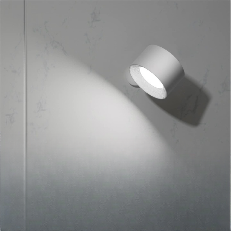 Hjemix | LED Vegglamper, Veggmonterte Lamper med Oppladbart Batteri, 3 Fargetemperaturer & 3 Lysstyrkenivåer, 360° Rotérbar Magnetisk Kugle, Trådløse Vegglamper for Studie, Lesing, Nattbord