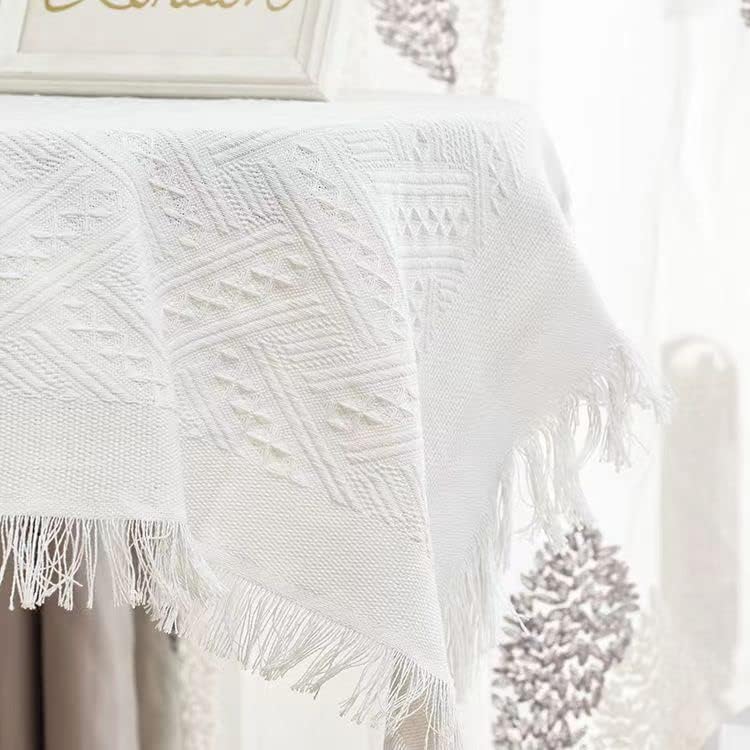 Hjemix | Vaffel Moderne Bordduk, Strikket Stoff Blonder Kaffeduk, Rund Bordduk, Rektangulær Bordduk