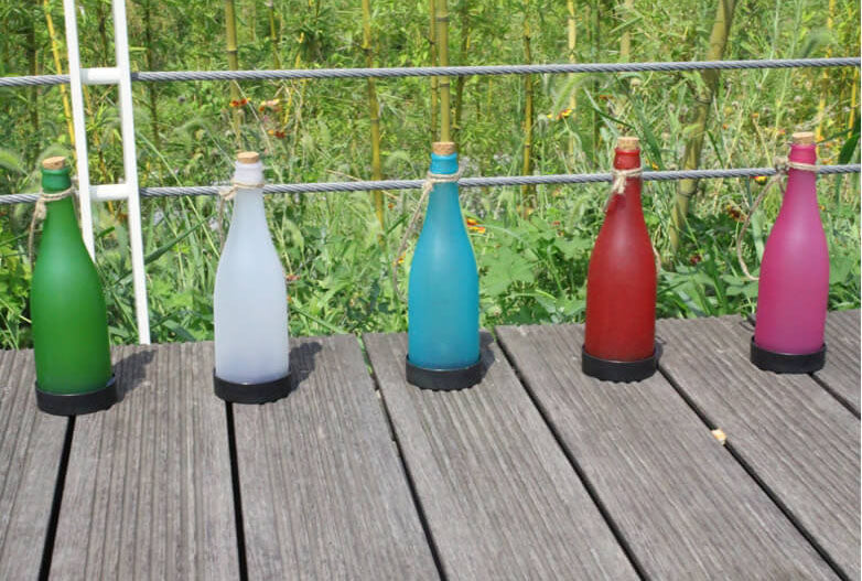 Hjemix | 5 Delt Solvinsflaske Lys Utendørs Dekorasjon Plast LED Hengende Lys