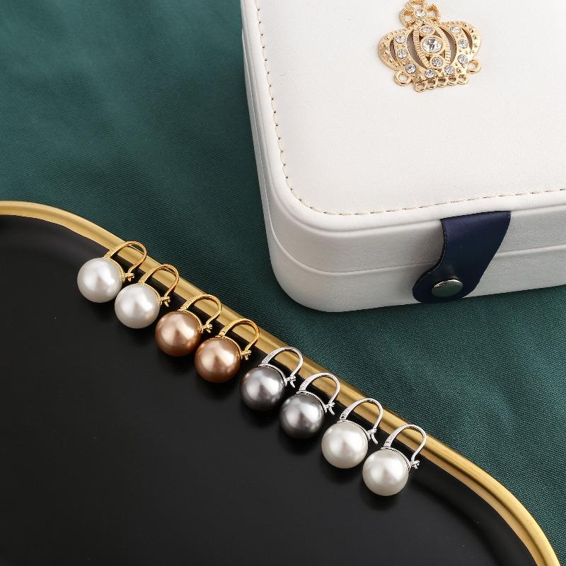 Hjemix | Svart Perle Øredobber Tilgjengelig i Hvit Champagne Grå Gull og Svart Perle Dangle Øredobber