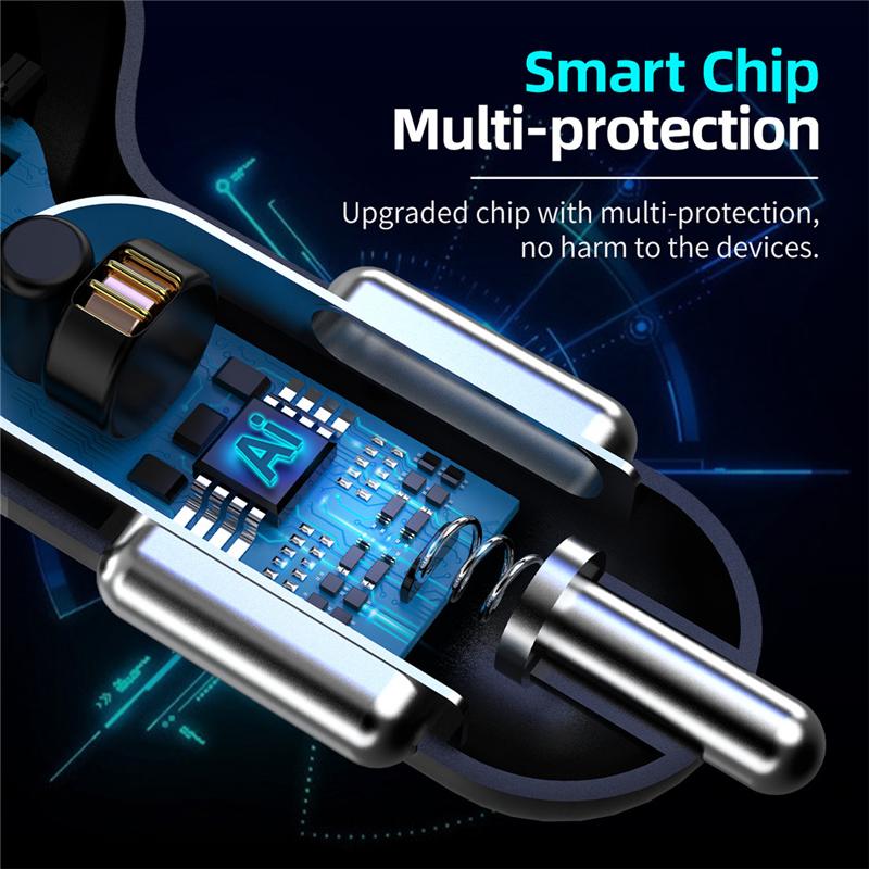 Hjemix | 4 porter USB bil lader hurtig lading
