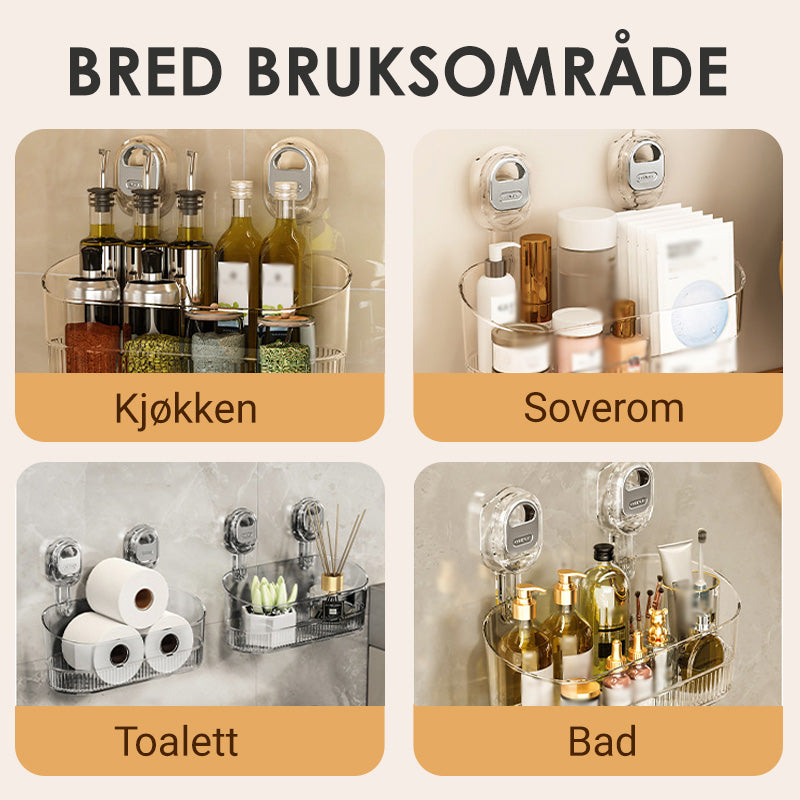 Hjemix | Oppbevaringsstativ med sugekopp og dreneringshull