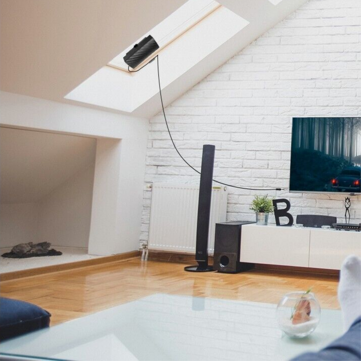 Hjemix | HDTV 4K Digitalantenne for innendørs bruk | Stort rekkevidde 600 miles