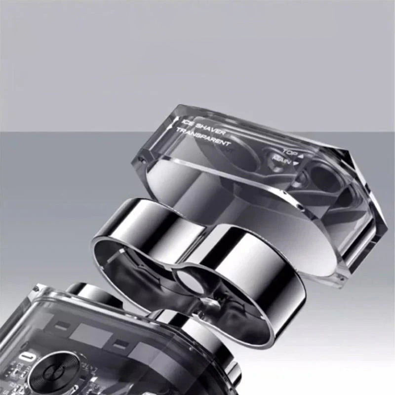 Hjemix | Gjennomsiktig Mini Dobbelt-Hodet Elektrisk Barbermaskin