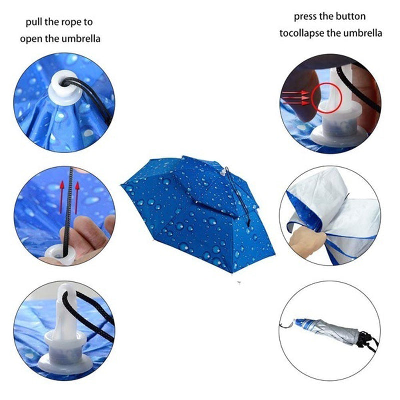 Hjemix | Outdoor Dobbel-Lag Regn Paraply Hatt