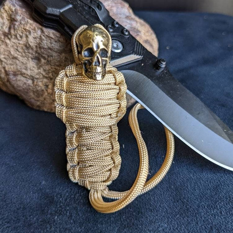 Hjemix | Paracord nøkkelring mumie messing hodeskalle